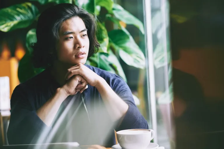 Man suffering from unresolved trauma and addiction